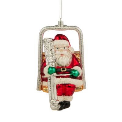 Bloomingdale's - Glass Ski Lift Santa Ornament - Exclusive