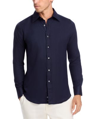 Canali - Herringbone Regular Fit Sport Shirt