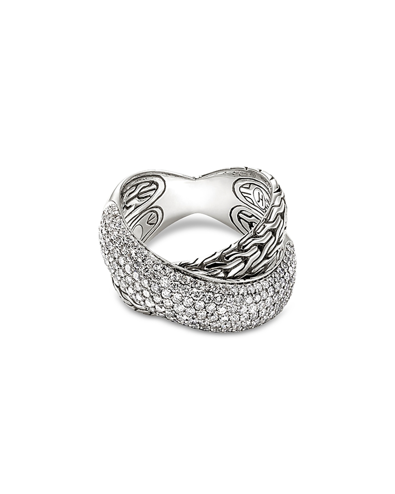 John Hardy Sterling Silver Jh Essentials Diamond Crossover Ring, 1.77 Ct. T. W. In Silver