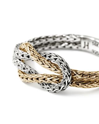 14K Yellow Gold & Sterling Silver Love Knot Ring, 3.6mm
