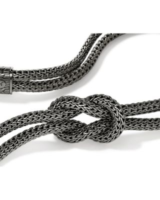 Classic Chain Love Knot Double Strand Collar Necklace, 16"