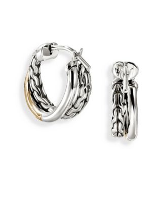 14K Yellow Gold & Sterling Silver JH Essentials Crossover Earrings
