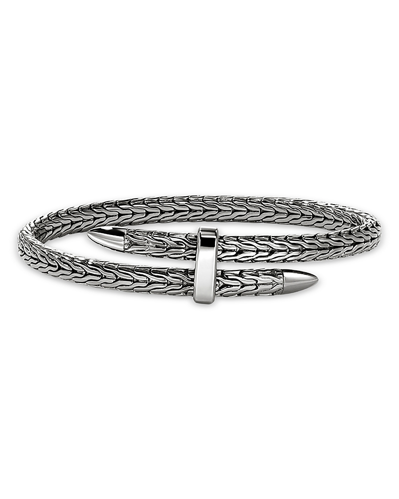 John Hardy Black Rhodium Plated Sterling Silver Spear Flex Bracelet In Silver