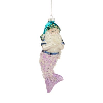 Bloomingdale's Glass Merman Santa Ornament - Exclusive