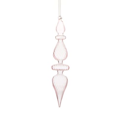 Bloomingdale's - Clear Pink Glass Finial Ornament - Exclusive