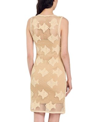 green emerald velvet dress SANDRO Rib knitted Midi dress in green for women main image 1