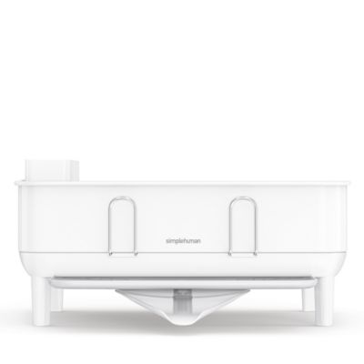 Compact Steel Frame Dish Drying Rack with Swivel Spout Drain