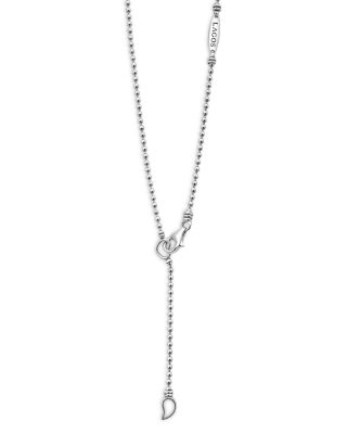 Sterling Silver Caviar Spark Diamond U Pendant Necklace, 16-18"