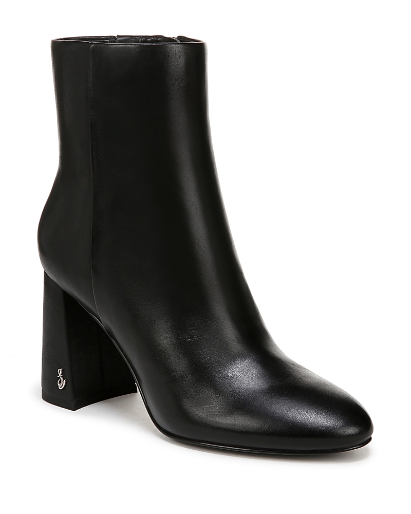 Sam Edelman Daria Womens Leather Solid Mid-calf Boots In Black