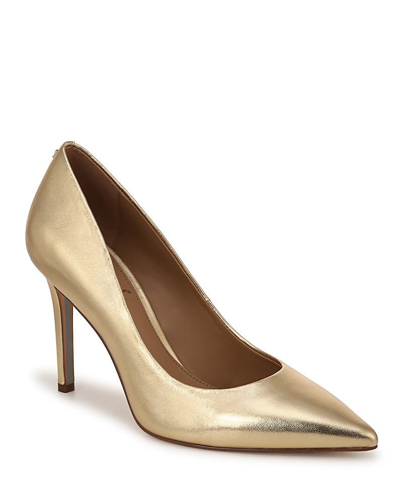 Sam Edelman Hazel Pointed-toe Heels In Amber Gold
