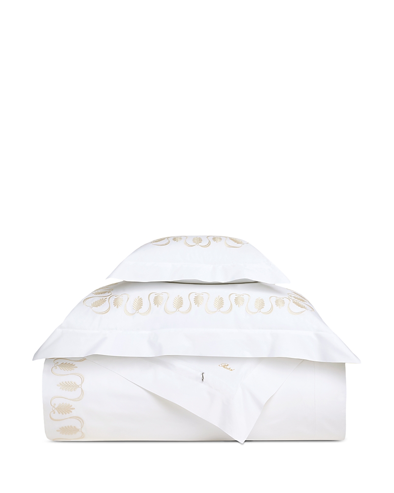 Pratesi Paolina Flat Sheet, Twin In White/beige
