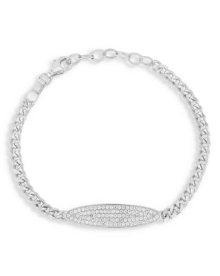 Cubic Zirconia Pav&eacute; ID Bar Bracelet - Exclusive