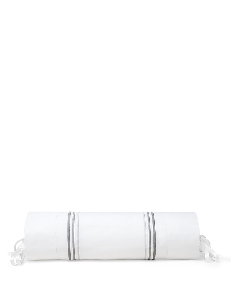 Pratesi Tre Righe Ombre Neckroll Sham In White/charcoal
