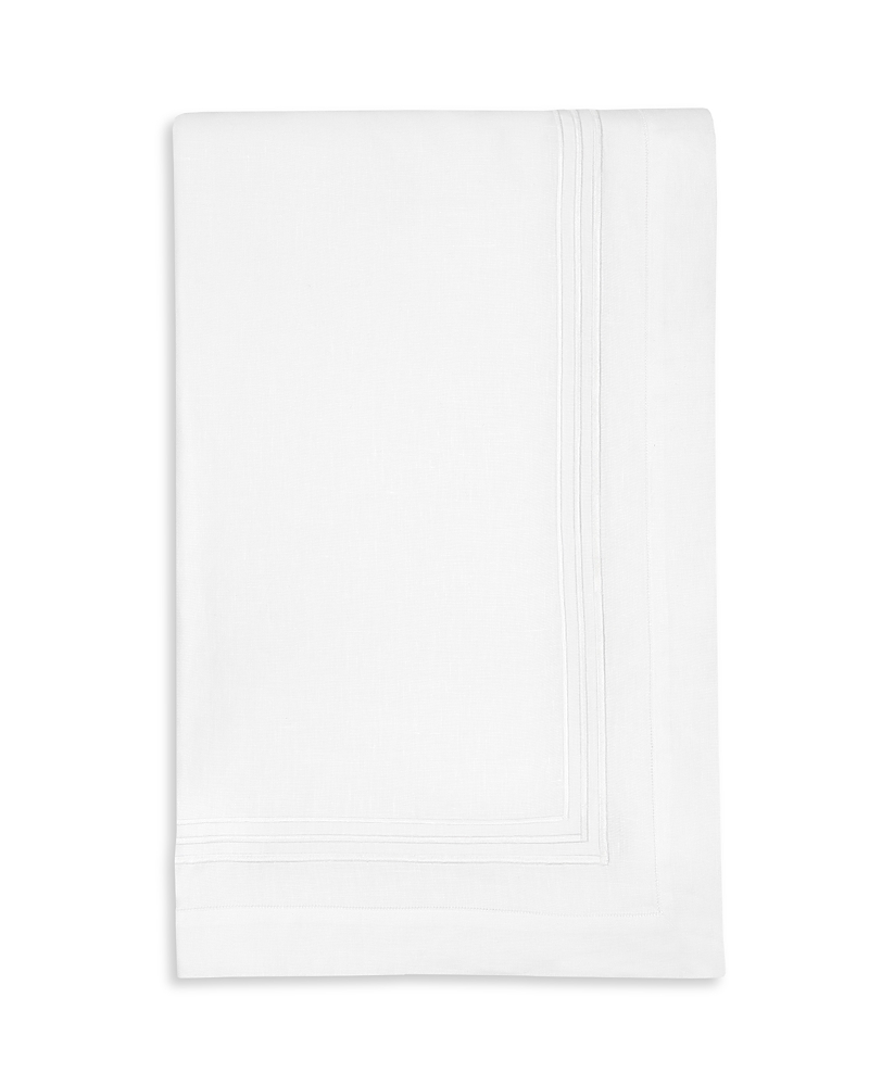 Pratesi Tre Righe Square Tablecloth, 90 In White/white