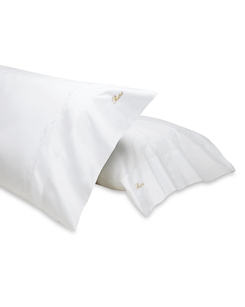 Pratesi Icona Pillowcase, Queen, Set Of 2 In White/white