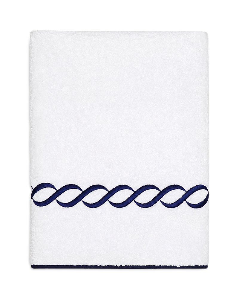 Pratesi Treccia Moderno Hand Towel In White/navy