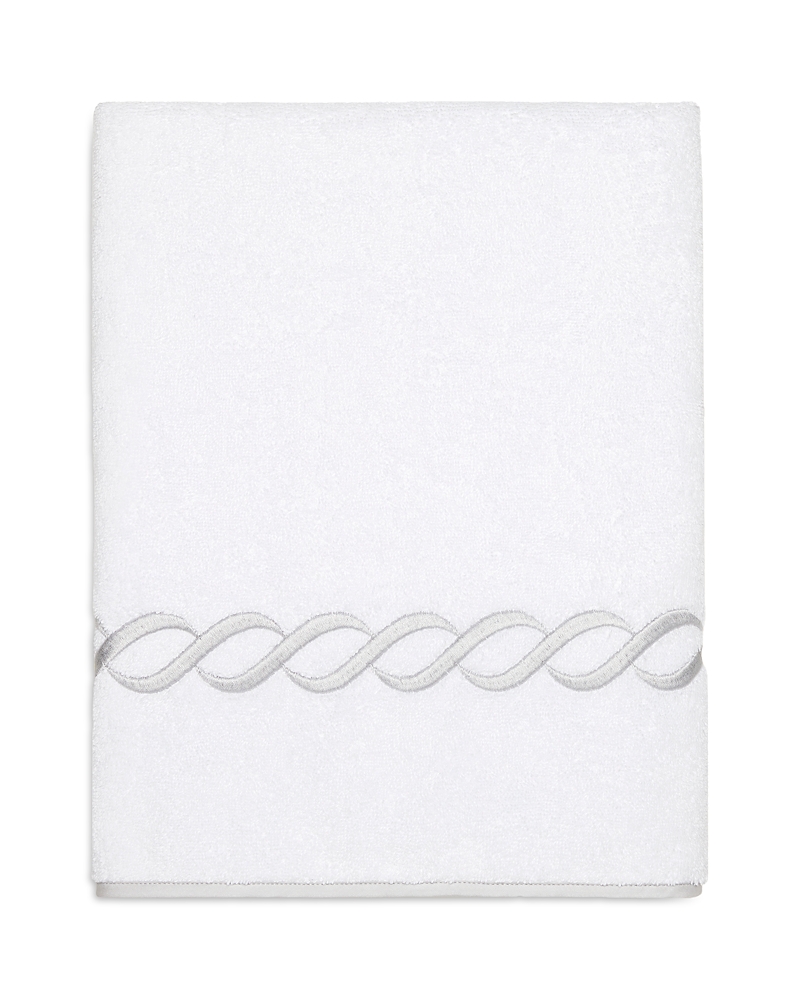 Pratesi Treccia Moderno Hand Towel In White/sterling
