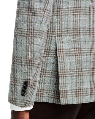 H Hutson Plaid Slim Fit Sport Coat