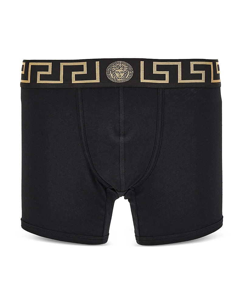 Versace La Greca Black Boxers (set Of 2)