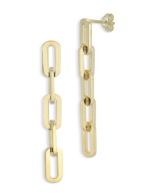 AQUA - Paperclip Chain Drop Earrings - Exclusive