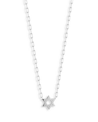 Aqua Dainty Star Of David Pendant Necklace, 16-18 - Exclusive