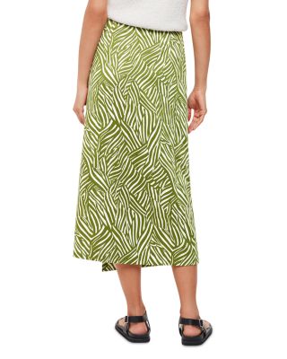 Linear Leaf Wrap Midi Skirt