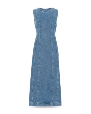 Sleeveless Denim Midi Dress