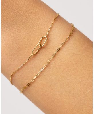 Gold Bracelet Set - Gold Link Bracelet Set