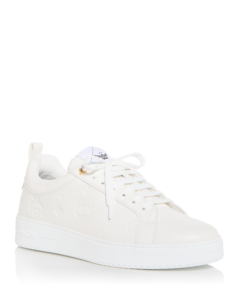 Mcm Men's Neo Derby Embossed Visetos Low Top Sneakers