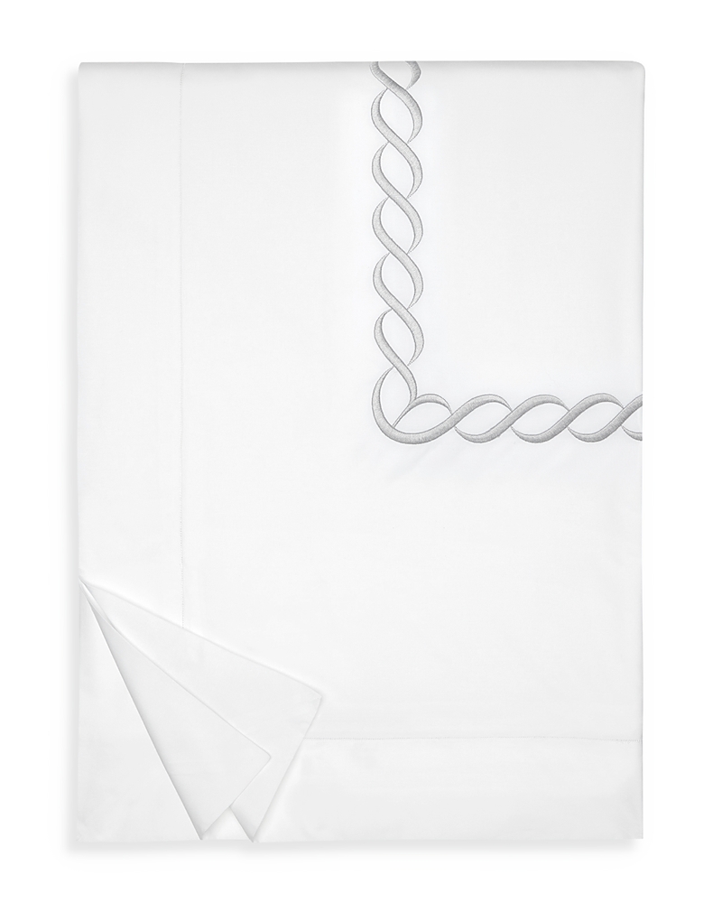 Pratesi Treccia Moderno Duvet Cover, Twin In White/sterling