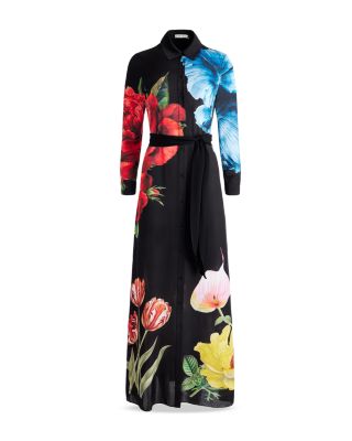 Alice and Olivia Chassidy Floral Maxi Shirt Dress