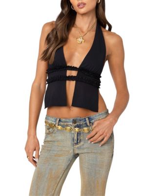 Edikted - Luma Split Front Backless Halter Top