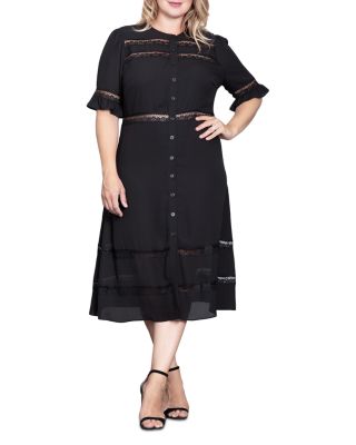 Button Front Midi Dress