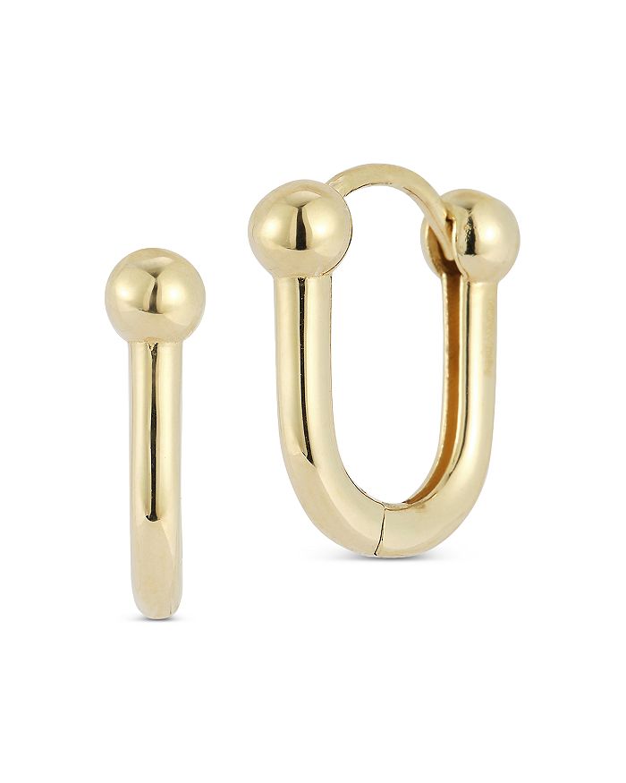 Bloomingdale's Stirrup Huggie Hoop Earrings in 14K Yellow Gold ...