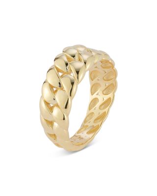 Bold Curb Link Band in 14K Yellow Gold
