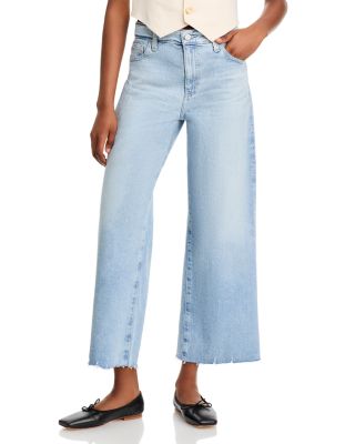 AG - Saige Mid Rise Wide Leg Cropped Jeans in Chateau
