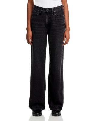Featherweight Logan High Rise Wide Leg Jeans in Jet Black