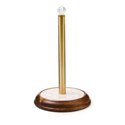 Rosy Check Wood Paper Towel Holder