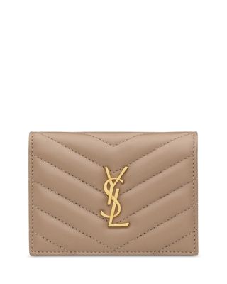 Saint Laurent Cassandre Matelasse Flap Card Case in Quilted Lambskin