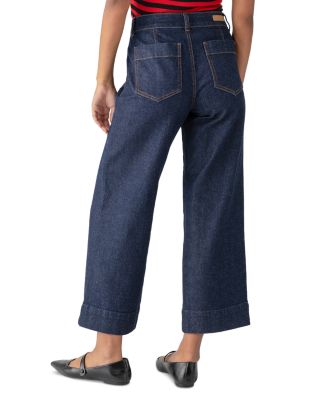 The Marine High Rise Cropped Wide Leg Jeans in Magnetic