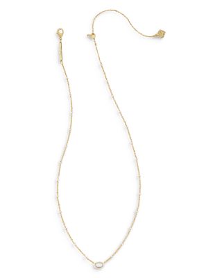 Mini Elisa Adjustable Framed Pendant Necklace, 15"-19"