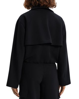 Theory Admiral Crepe Cropped Trench Jacket | Bloomingdale's Women