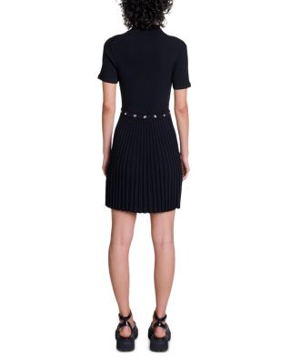 Maje Ritourna Rib Knit Cut Out Mini Dress | Bloomingdale's Women