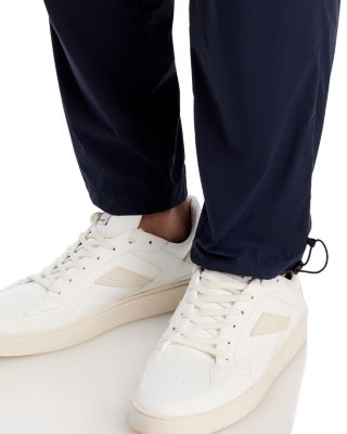 Nylon Stretch Slim Fit Pleated Pants