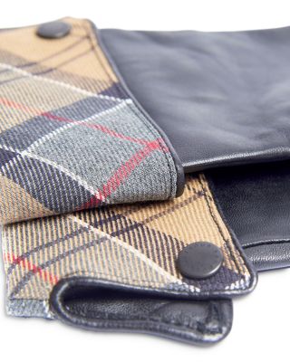 Lady Jane Tartan Cuff Gauntlet Leather Gloves 