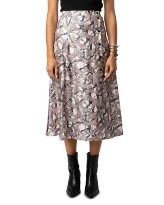 June Twill Chain Print Silk Skirt 