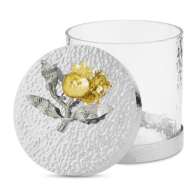 Pomegranate Silver and Gold Extra-Small Canister