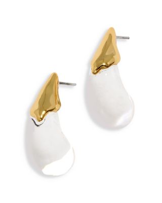 Alexis Bittar - Liquid Lucite Arched Small Drop Earrings in 14K Gold Plated