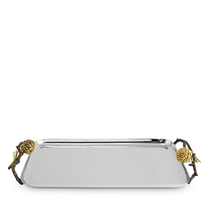Michael Aram Pine Cone Small Tray in Silver
