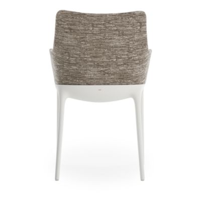 Eleganza Nia Melange Dining Armchair, White Legs